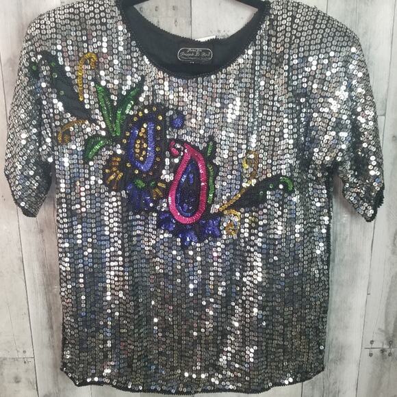 Vintage Jean for Joseph Le Bon Silk Sequins Top - Picture 5 of 7